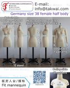 Germany size 38 female half body Dress form Dressmakers Sewing Seamstress Pattern Designer Fit mannequins torso Tailors dummies Custom Made Nähpuppe Schneiderpuppe Kleiderpuppe